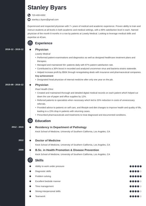 Physician Cv Example And Writing Guide For Physicians