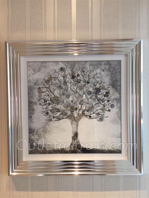 Mirror Framed Art Print Glitter Sparkle Money Tree With