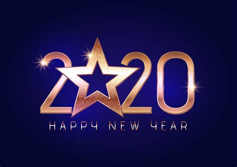 Frohes Neues Jahr 2020 Hintergrund Mit Gold Schriftzug 686719 Vektor
