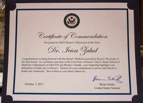 Editable Certificate Of Commendation