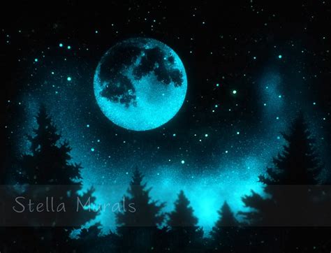 Starry Night Sky Poster Glow In The Dark Sky By Stellamurals