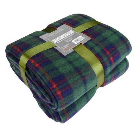 Soft Warm Check Fleece Blanket Single Double King Tartan Sofa Throw Bed