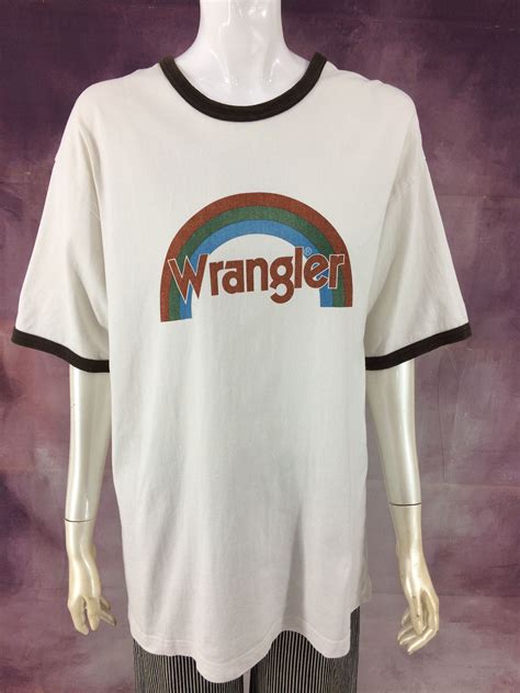 Vintage Wrangler Ringer T Shirt Rainbow Stripe Ringer Tee Etsy In 2020 Vintage Wrangler