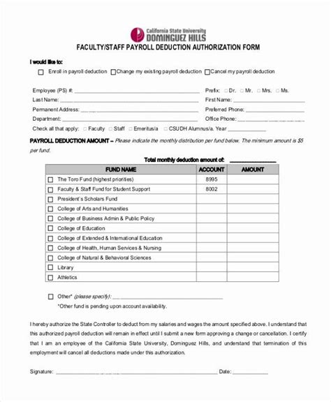 Citizens, returning resident aliens, aliens with immigrant visas, and you are authorized to stay in the u.s. Payroll Deduction form Template Inspirational Sample ...