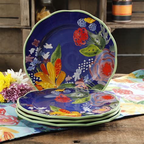 Check spelling or type a new query. The Pioneer Woman Celia 4-Piece Dinner Plate Set, Blue ...