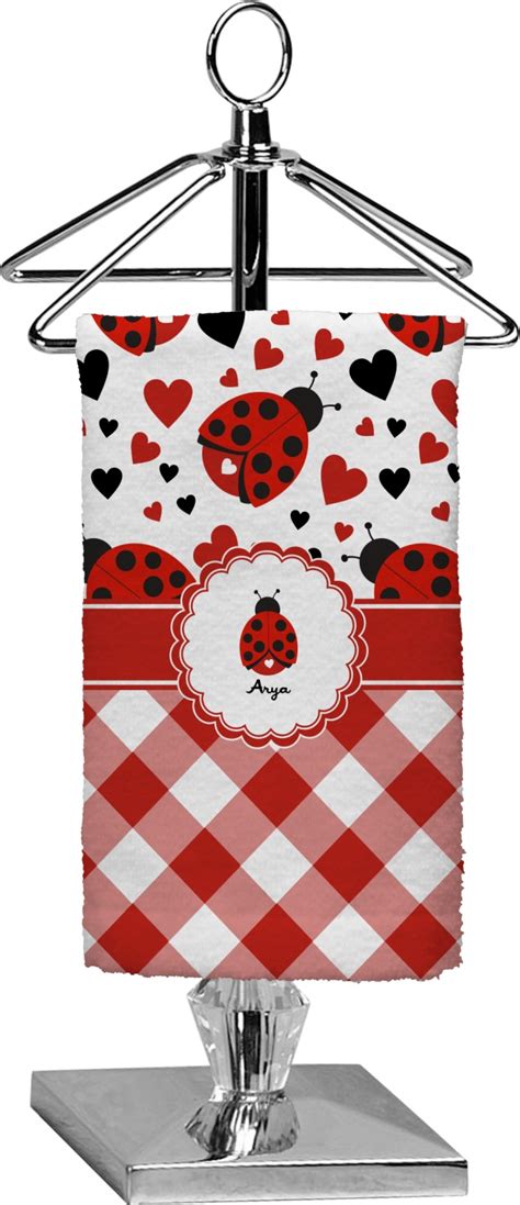 Ladybugs And Gingham Finger Tip Towel Full Print Personalized