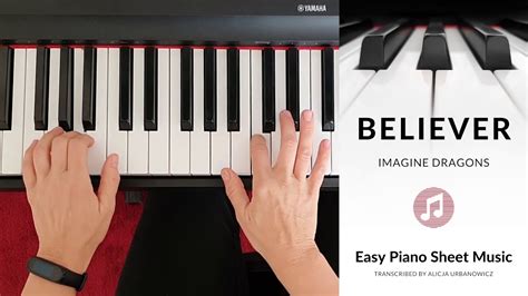 Thunder imagine dragons easy piano play me in the original. Believer - Imagine Dragons - Easy Piano Sheet Music - BIG note - YouTube
