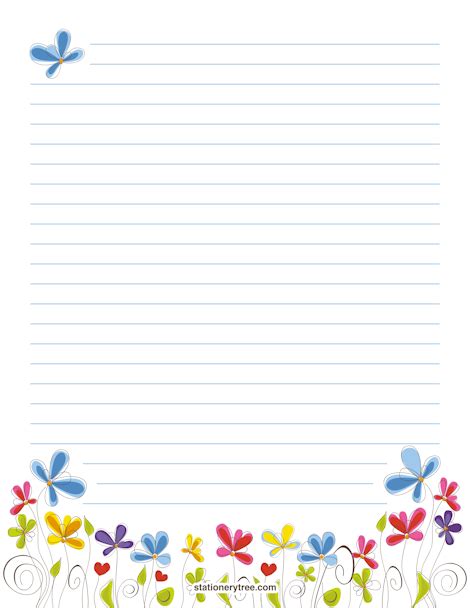 Free Floral Stationery Template Free Printable Templates