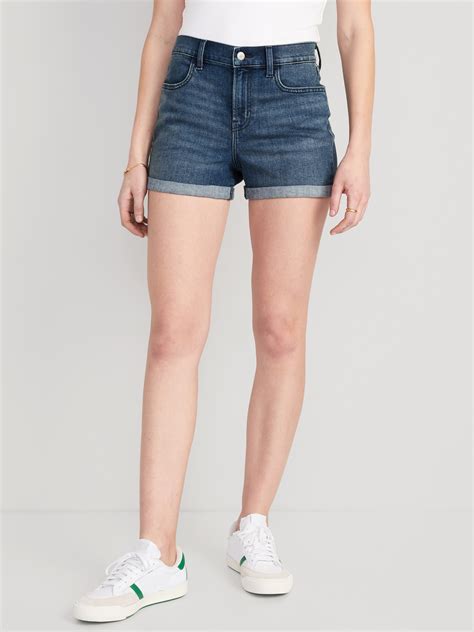 Mid Rise Wow Jean Shorts For Women 3 Inch Inseam Old Navy