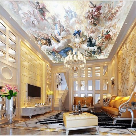 Ceiling frescoes are an interesting subcategory of work. beibehang Custom wallpaper 3d European mythology figure ...