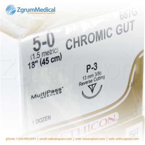Ethicon 687g 5 0 Chromic Gut Suture Zgrum Medical