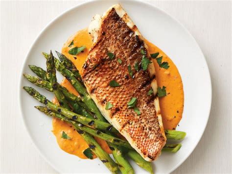 Food network‏verified account @foodnetwork 47m47 minutes ago. Grilled Snapper and Asparagus with Red Pepper Sauce Recipe ...