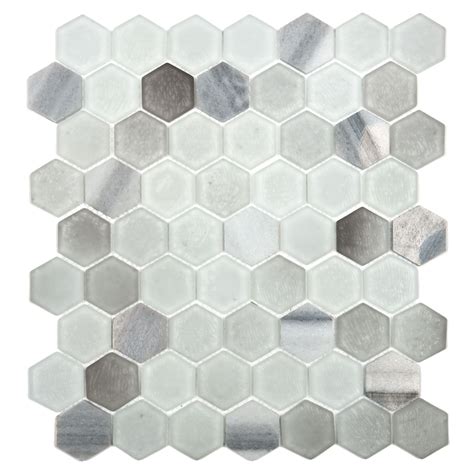 Mist Glass Hexagon Capital Tiles