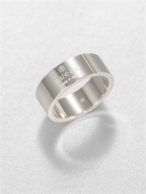 Gucci Stripes Ring In Sterling Silver Metallic For Men Lyst