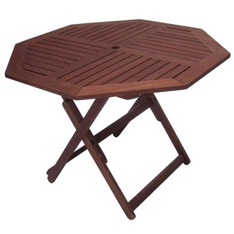 By sunnydaze decor (1) adirondack natural round wood folding table. Woodlands Outdoor Furniture Octagonal Outdoor Wooden ...
