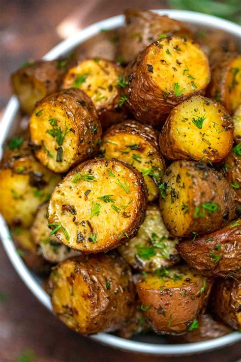 Put the pork on a rack in a roasting pan and place in the oven. Oven Roasted Baby Red Potatoes Video - Sweet and Savory ...