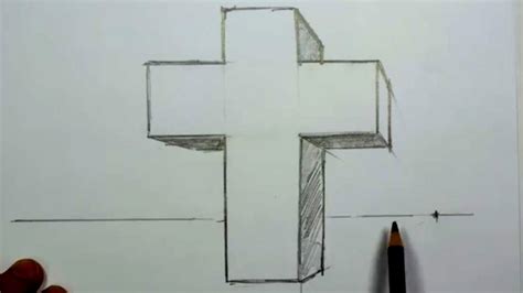 How To Draw A 3d Cross In One Point Perspective Mat Youtube