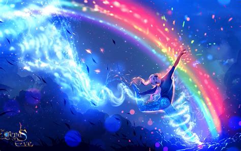 Download 2880x1800 Anime Boy Rainbow Dancing Wallpapers For Macbook