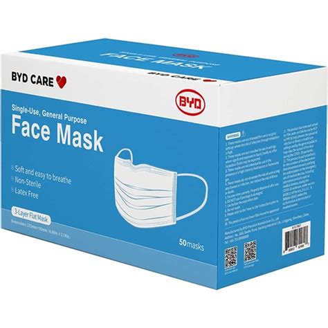 Byd 3ply Single Use Medical Face Mask Pk50 Badais International
