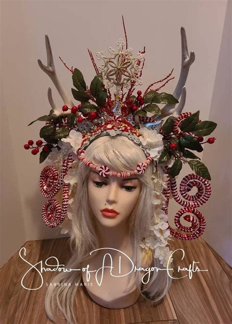 Antler Headpiece Candy Cane Christmas Elf Etsy In 2022 Christmas