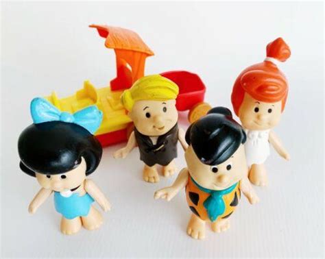 Vintage 1986 Hanna Barbera Coleco Flintstone Kids Toy Figure Lot