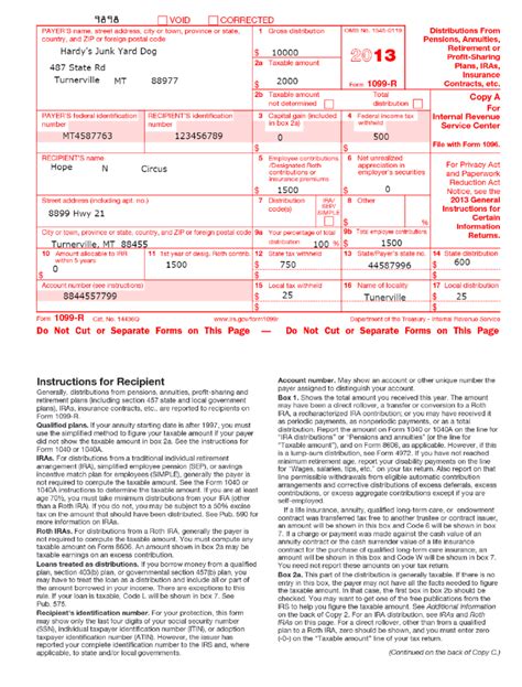 Free Printable 1099 R Form