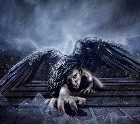 720p Free Download Fallen Angel In Rain Angry Black Dark Goth