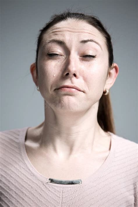 The Crying Woman With Tears On Face Closeup Stock Photo Image Of