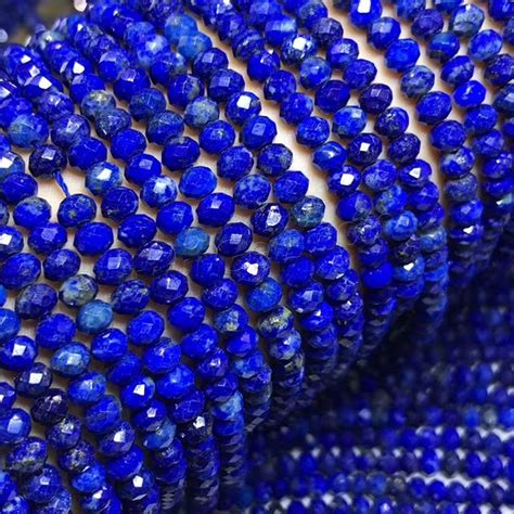 Natural Lapis Lazuli Beads Polished Diy Faceted Blue Milky Way Jewelry