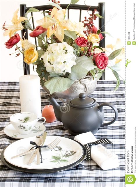 See more of this home here. Table Setting, Black And White Stock Images - Image: 1975484