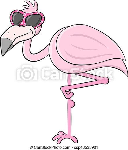 Vector Illustration Of A Cartoon Flamingo With Sunglasses Canstock
