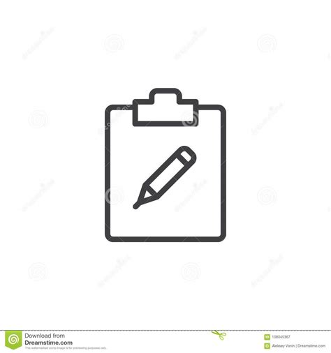 Notepad With Pencil Line Icon Stock Vector Illustration Of Writing