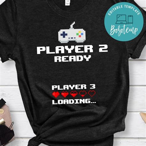Player 2 Player 3 Loading Retro Gaming Baby Announcement Shirt