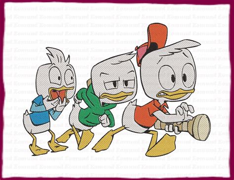 Huey And Dewey And Louie Ducktales Fill Embroidery Design 16 Instant