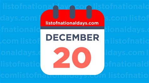 December 20th National Holidaysobservances And Famous Birthdays