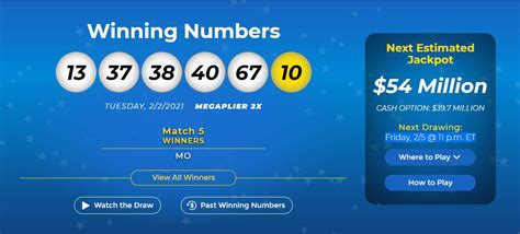 Mega Millions Lottery Feb 5 Winning Number Results 11 Pm The Bengal Story