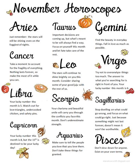 November Horoscopes The Losers Guide To Life
