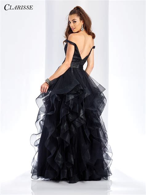 Dramatic Black Ruffle Ball Gown 3501 Fancy Dresses Sparkly Dress