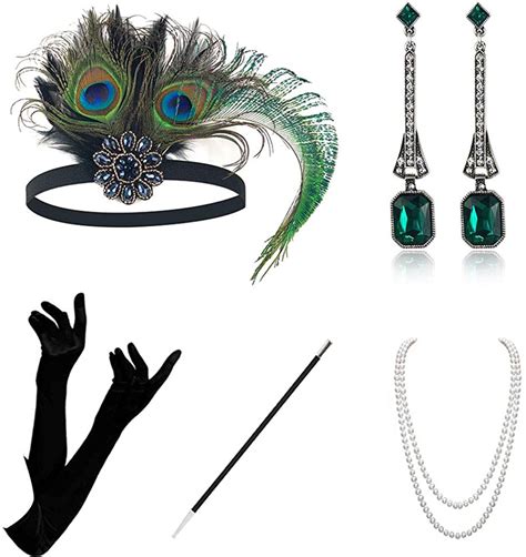 1920 Accessories Set 1920s Flapper Costume Long Glovespearl Necklace