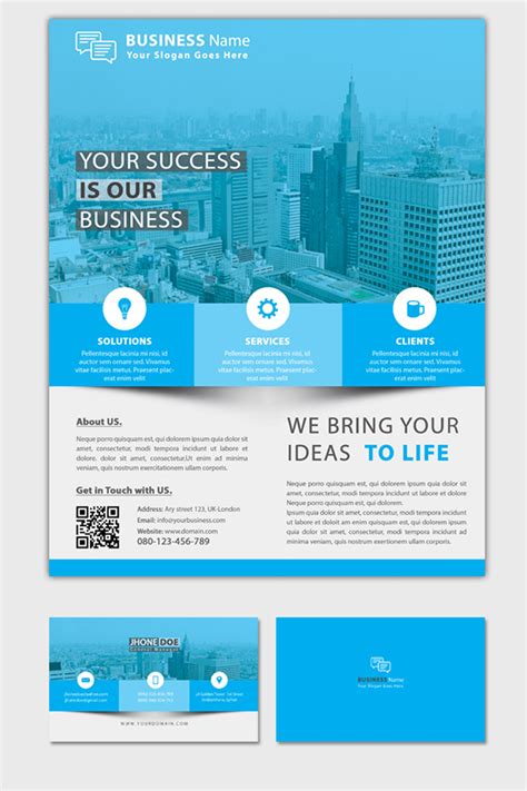 Business Flyer With Business Card Corporate Identity