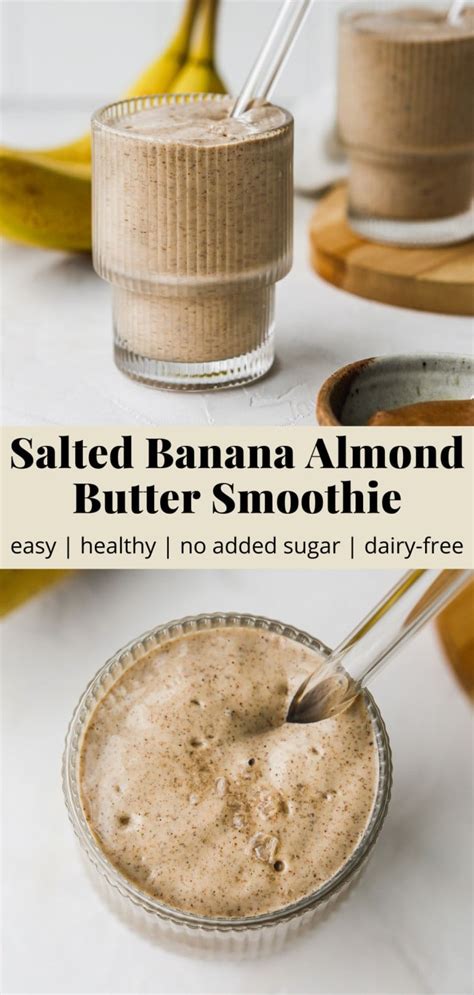 Salted Banana Almond Butter Smoothie Walder Wellness RD