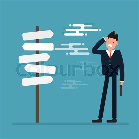 Businessman In Front Of A Choice Flat Stock Vector Colourbox