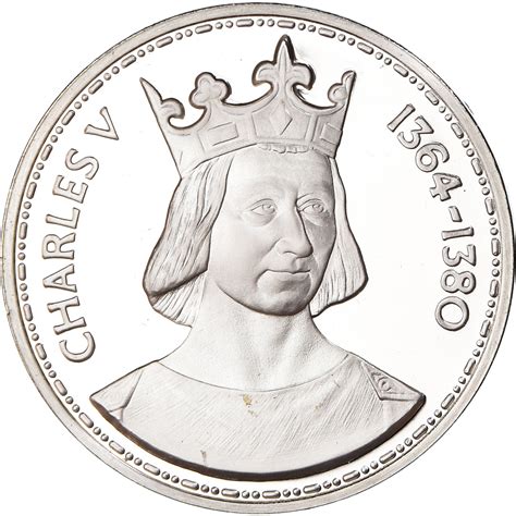 France Medal Les Rois De France Charles V History Silver