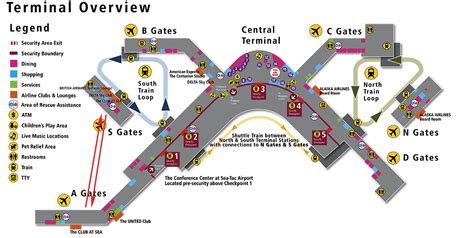 Seattle Airport Terminal Map Image To U