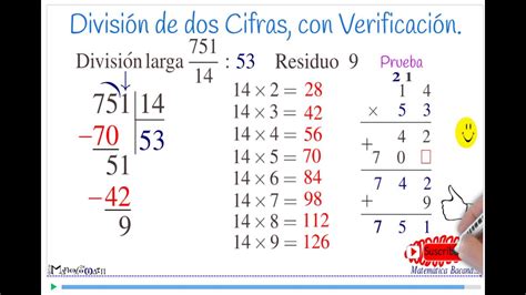 División Por Dos Cifras Con Verificación O Prueba Youtube