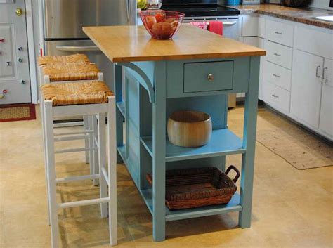 Bar stools come at a lower price point than other kitchen furniture, making them easy to replace when you want to change up your kitchen's look. Small Movable Kitchen Island With Stools | IECOB.INFO ...