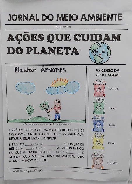 Atividade Jornal Do Meio Ambiente Prefeitura De Rio Dos Cedros