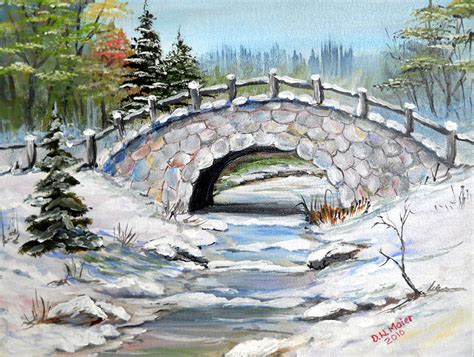 Bridge In Winter Painting By Dorothy Maier Fine Art America