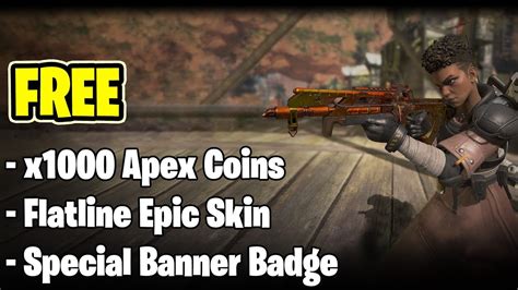 Free Apex Legends Loot 1000 Coins Flatline Skin Banner Badge
