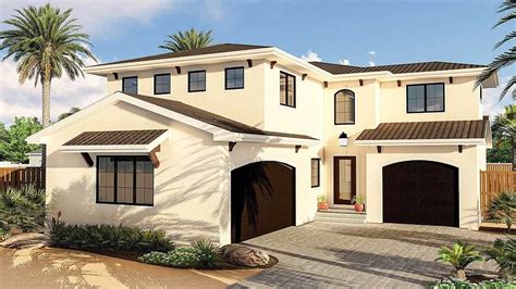 4 Bed Mediterranean House Plan With Graceful Arched Details 62727dj